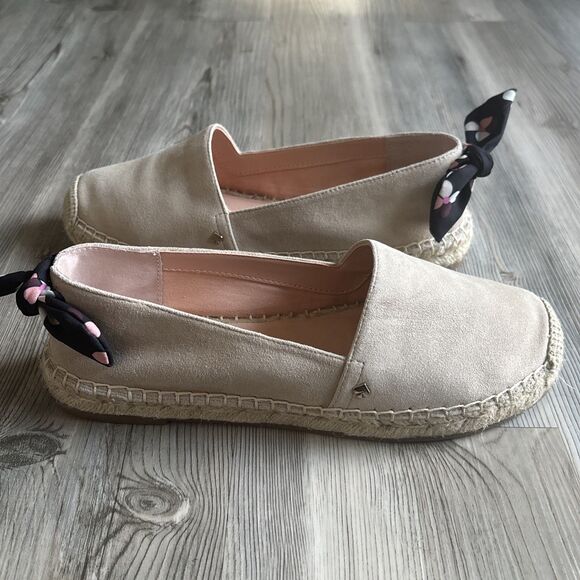 Kate Spade Grayson Beige Suede  Espadrilles Size 7 - Picture 13 of 14